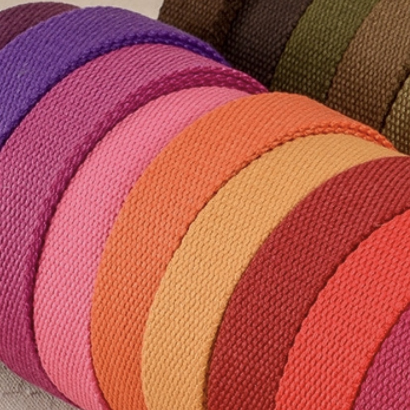 Colored polyester cotton tape thick hand webbing Bead cotton tape canvas Yoga webbing: 14#