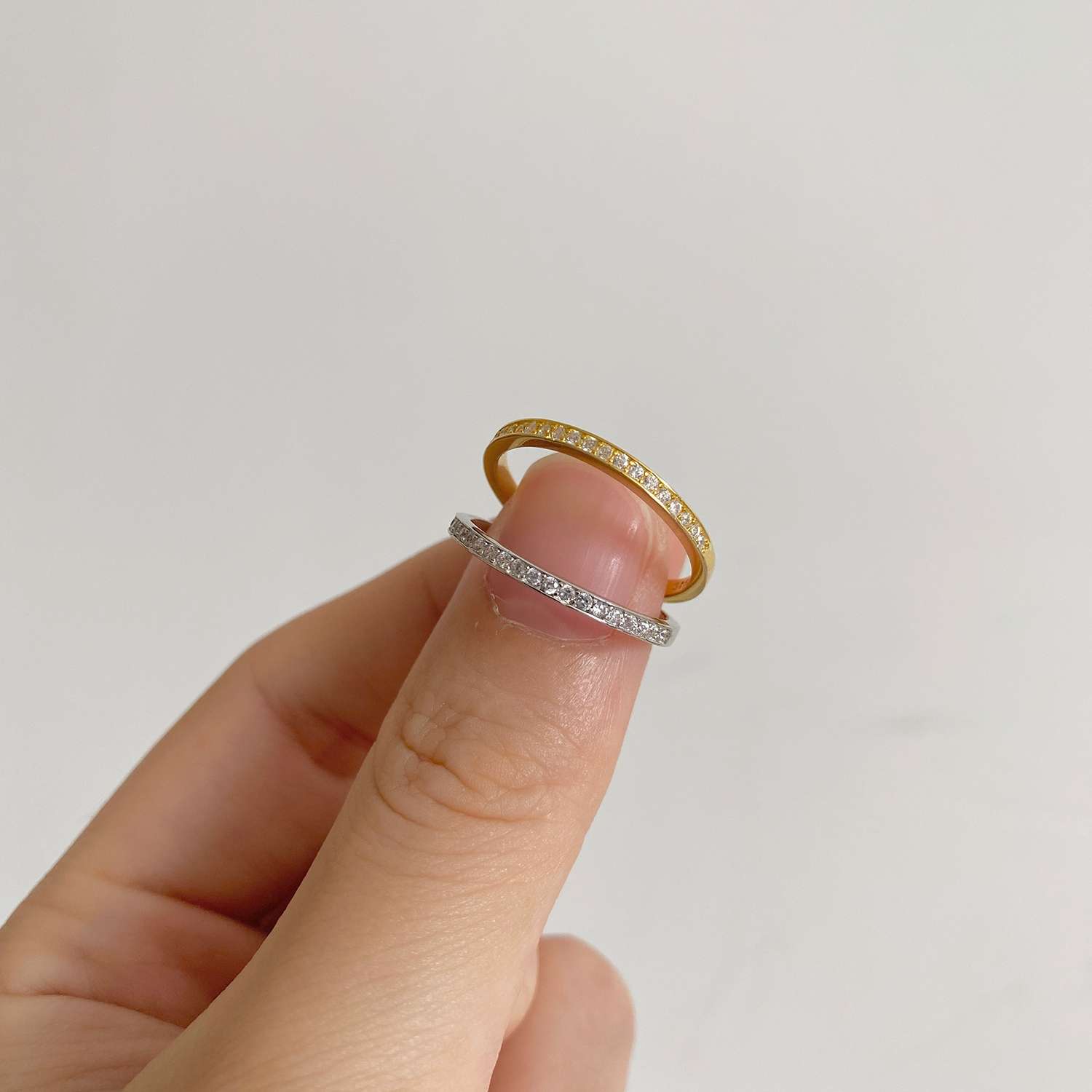 Full diamonds, high-end feel, open ring with fine sparkle, adjustable index finger ring, Internet celebrity upgrade, no diamonds falling off details Picture