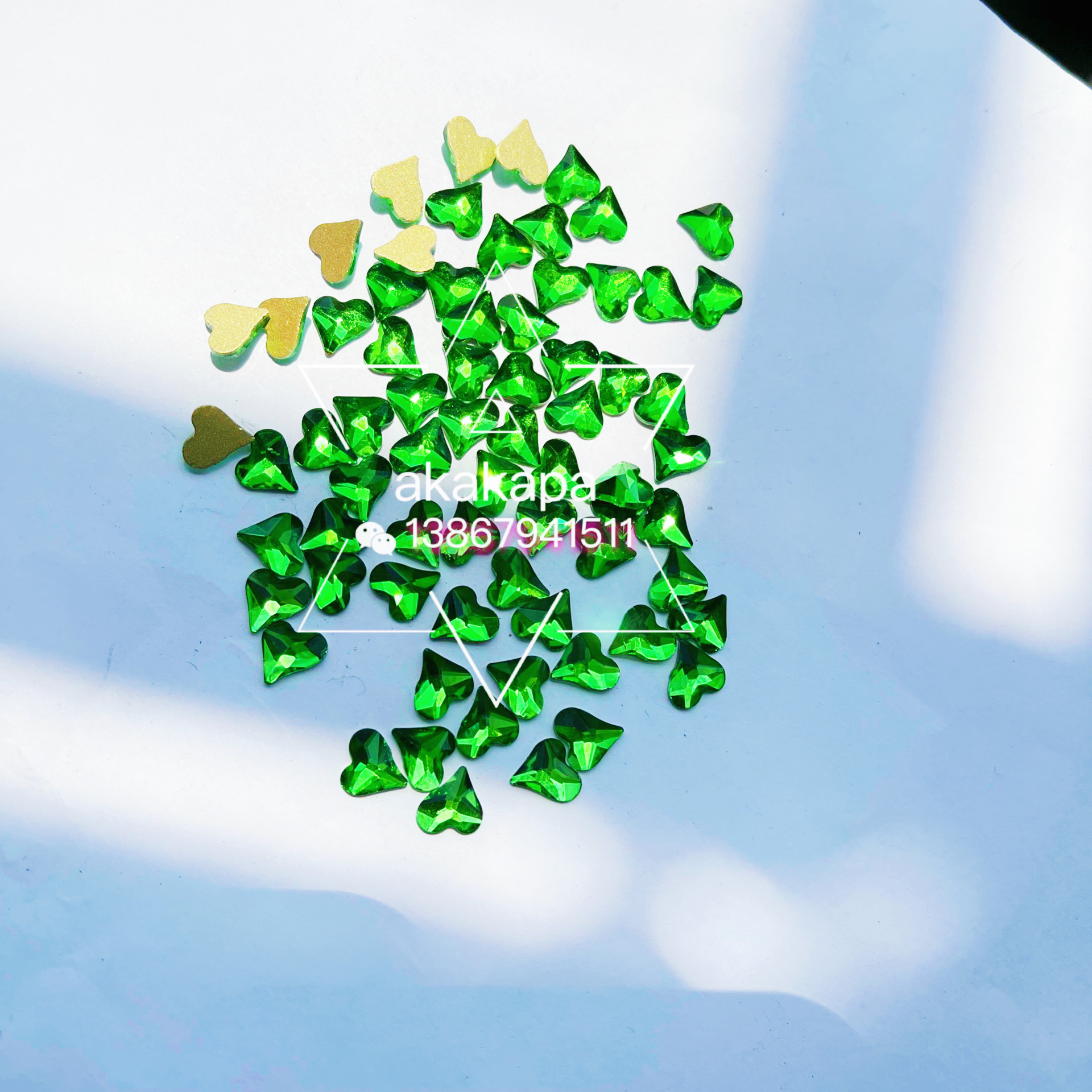 异形钻平底钻 婚纱钻秀禾服粘烫钻 绿色产品图