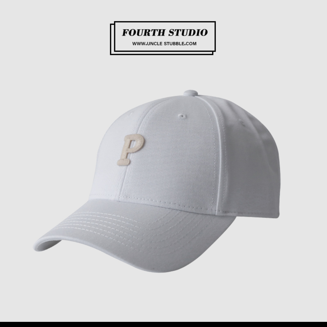 Stubble uncle letter P hardtop baseball cap female Korean version of ins style casual all-top cap male sports cap 54