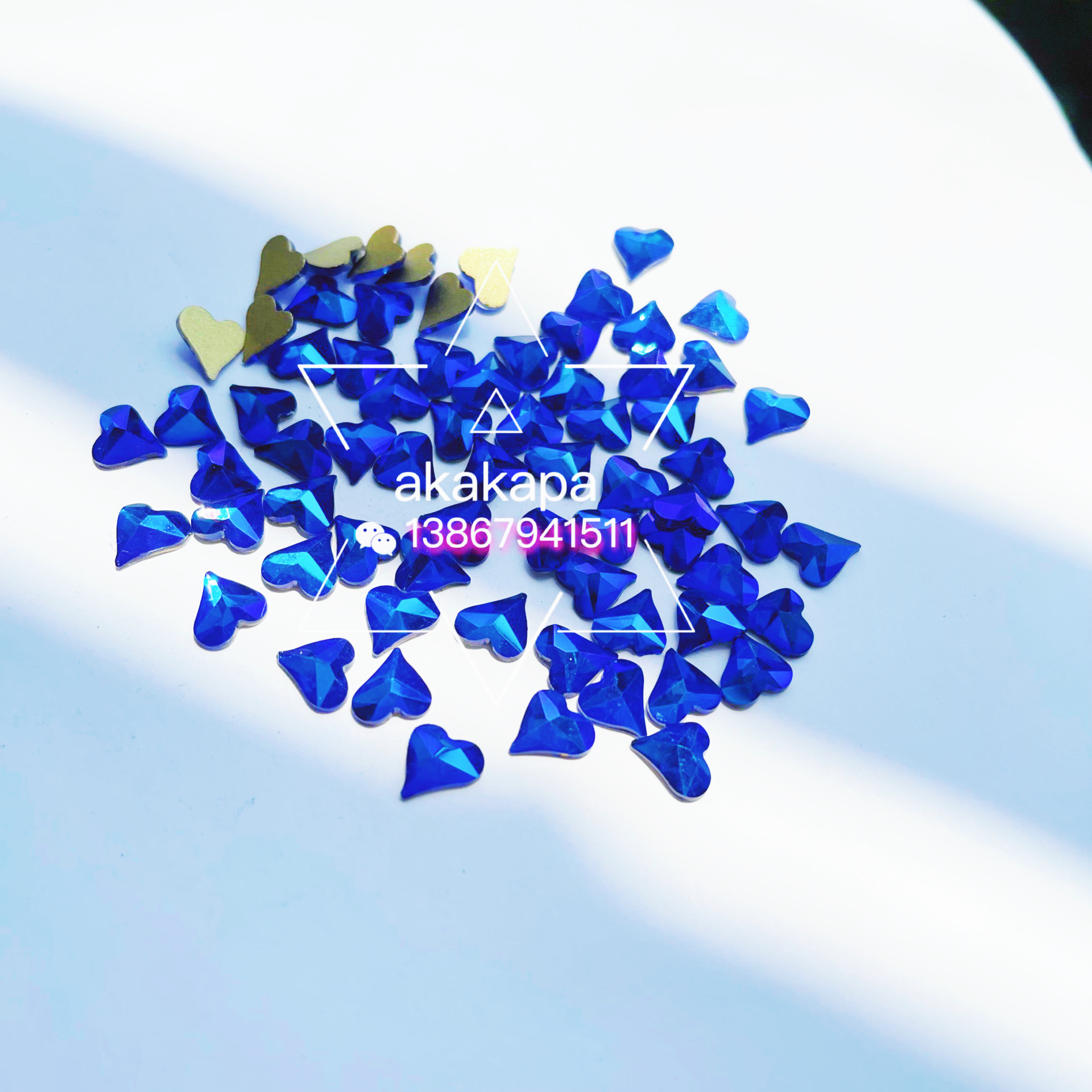 Shaped Drill Flat Bottom Drill Wedding Dress Drill Xiuhe Dress Sticky Hot Drill Blue Ab Item Picture