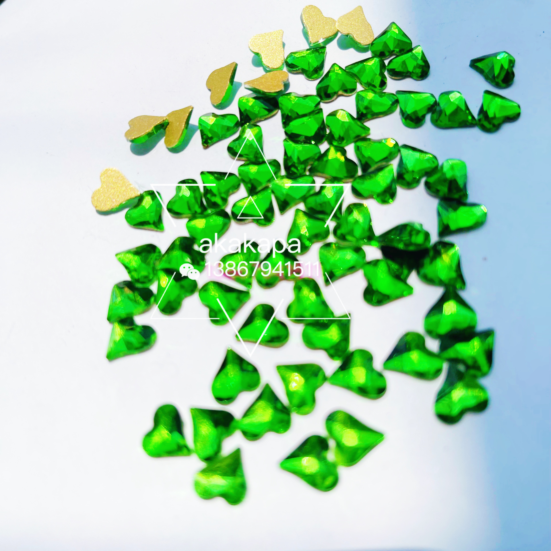 异形钻平底钻 婚纱钻秀禾服粘烫钻 绿色详情图3