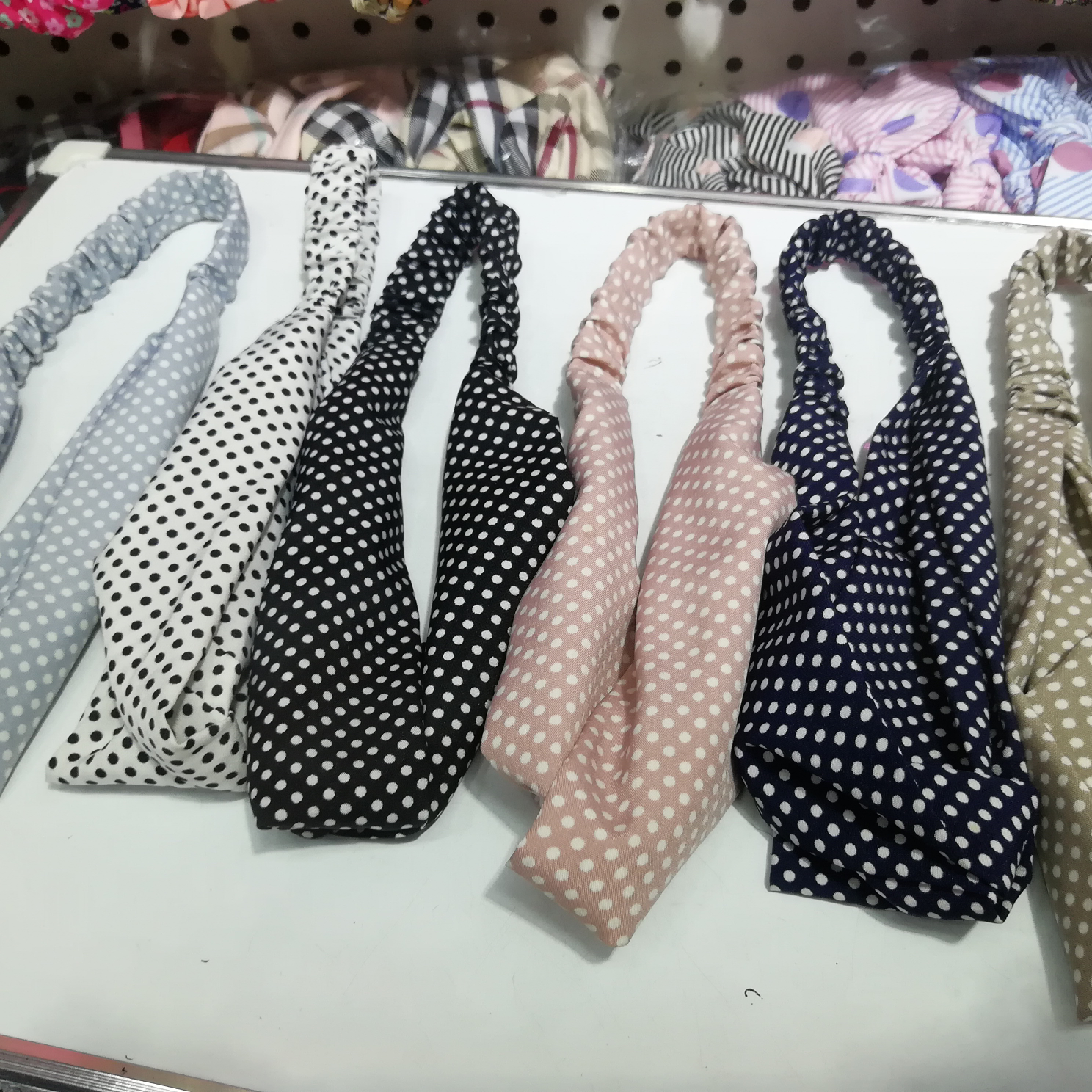 Korean crossover headband with tiny dots