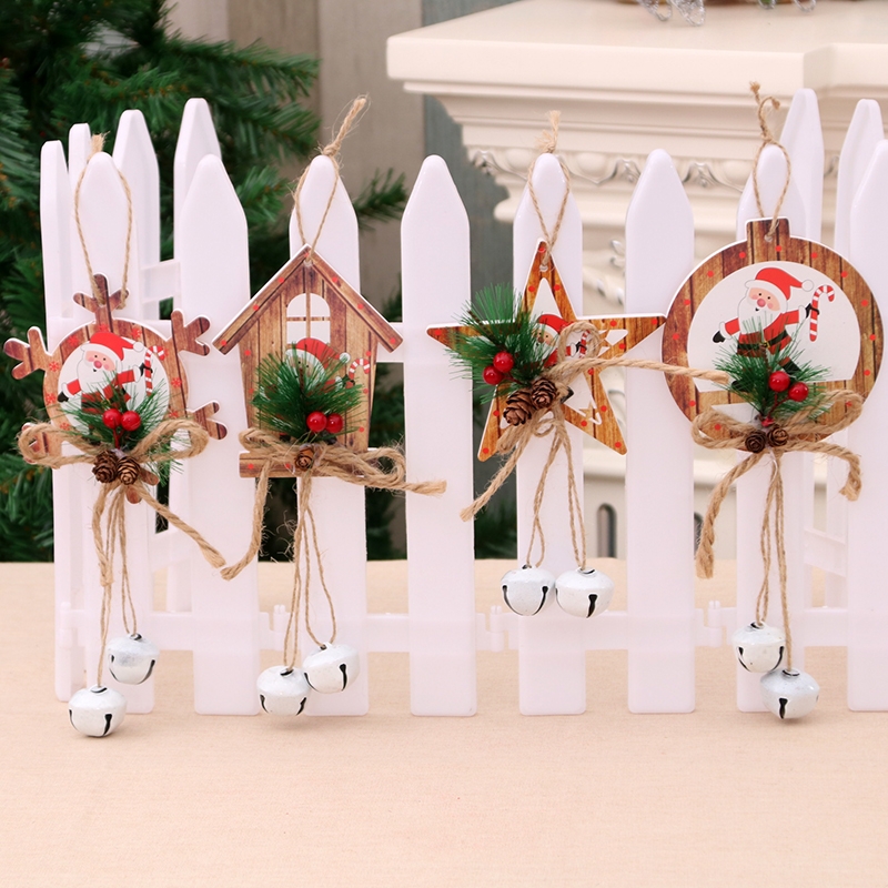 圣诞装饰品 圣诞节木质挂件儿童礼物圣诞树挂牌 场景装饰挂件18图