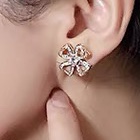 Double bow stud earrings