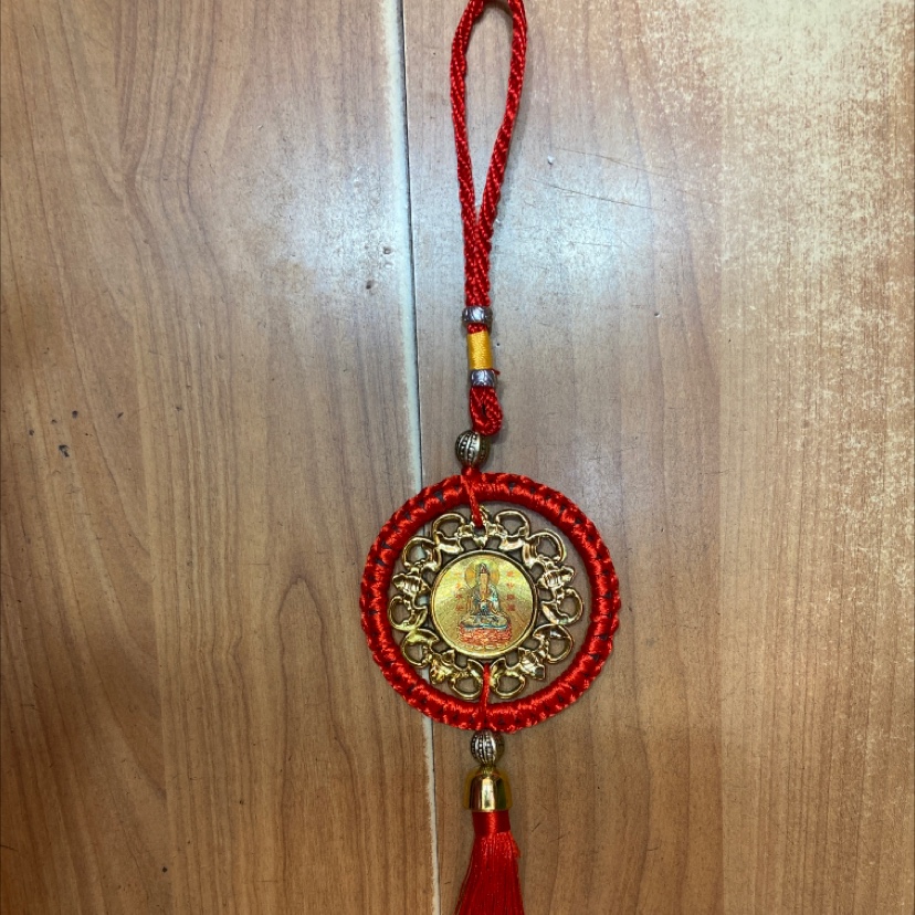R Pendant ring golden five blessings in and out of peace