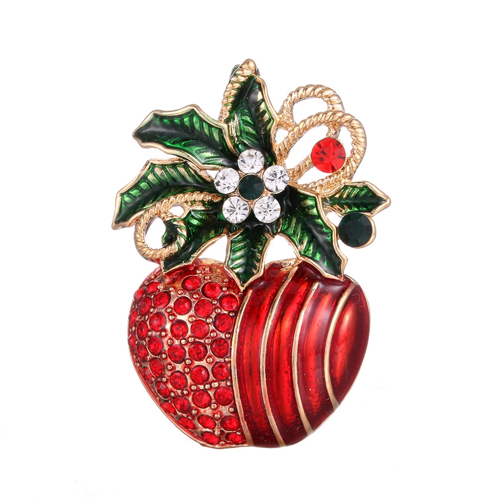 Christmas gift wholesale fashion matching alloy diamond Christmas gift brooch
