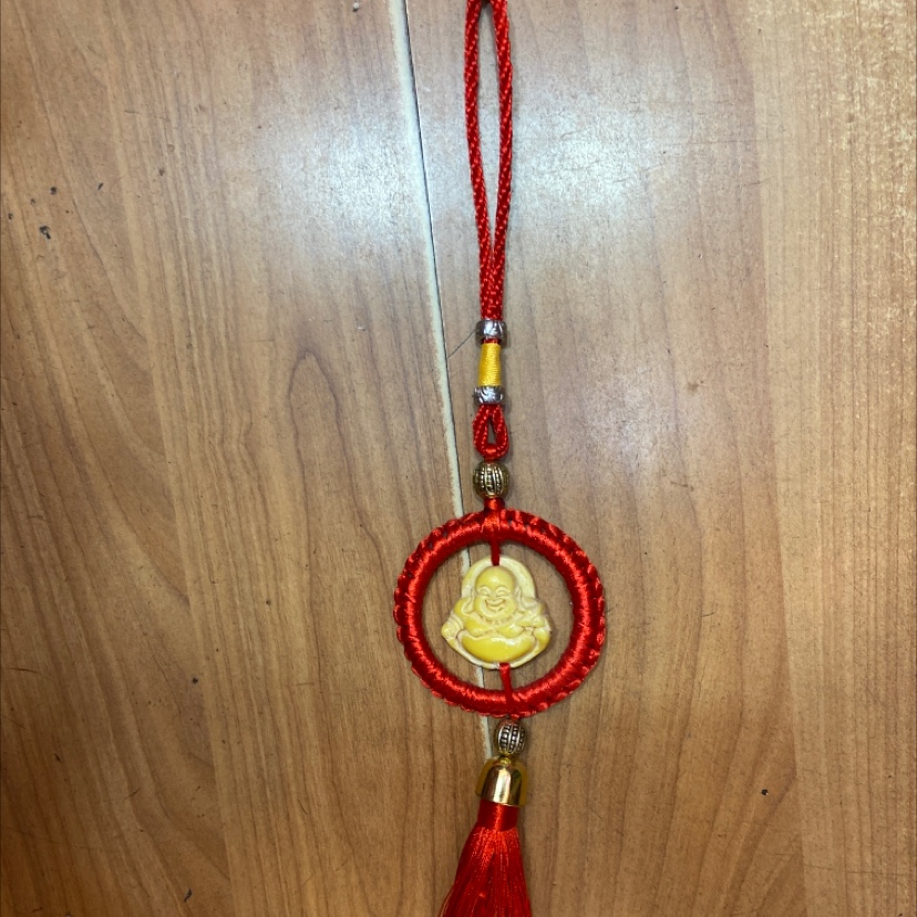 R Pendant ring yellow laughing Buddha