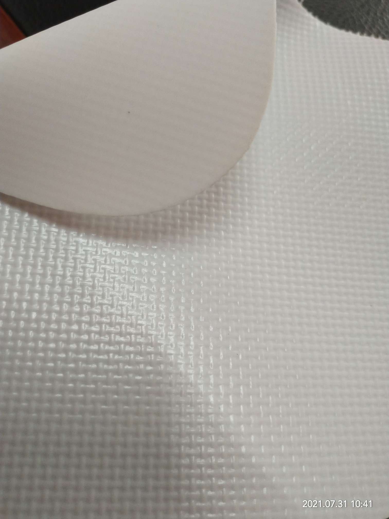 High-quality white matte PVC mesh fabric laminated bag fabric is suitable for various water bags, various gymnastic MATS, and various special fabric for bags detail image 2