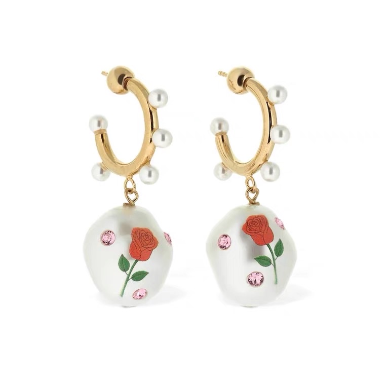 Earring pearl rose earrings details Picture