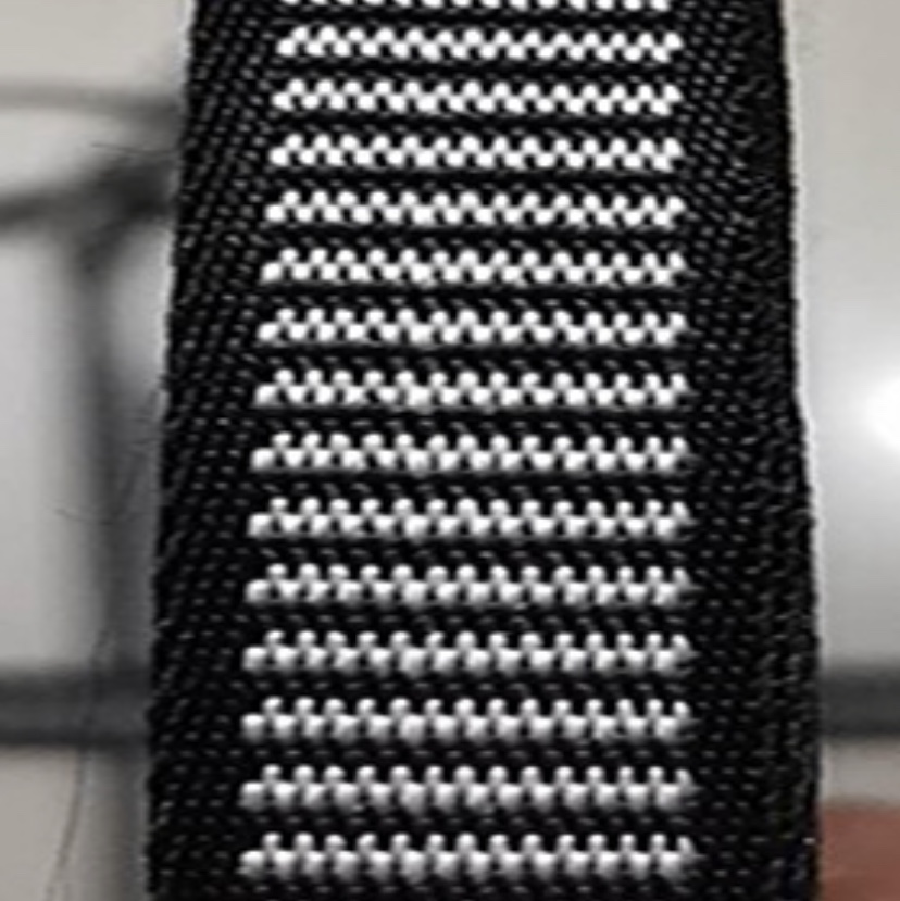 1.6 Black and white striped webbing Polyester plus polypropylene skin helmet webbing Helmet webbing: 21#