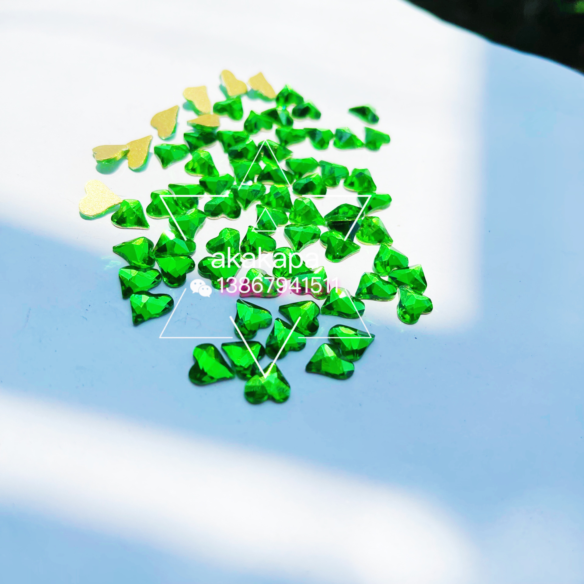 异形钻平底钻 婚纱钻秀禾服粘烫钻 绿色细节图