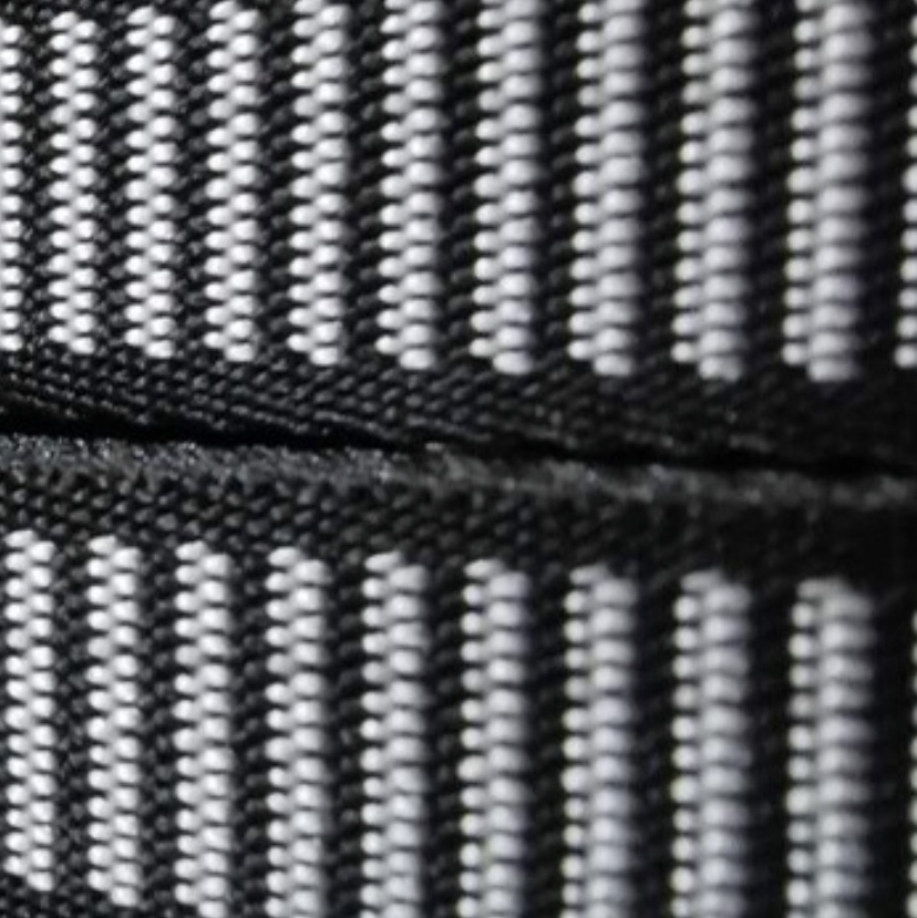 1.6 Black and White striped webbing Polyester plus polypropylene Skin helmet webbing helmet strap 20#