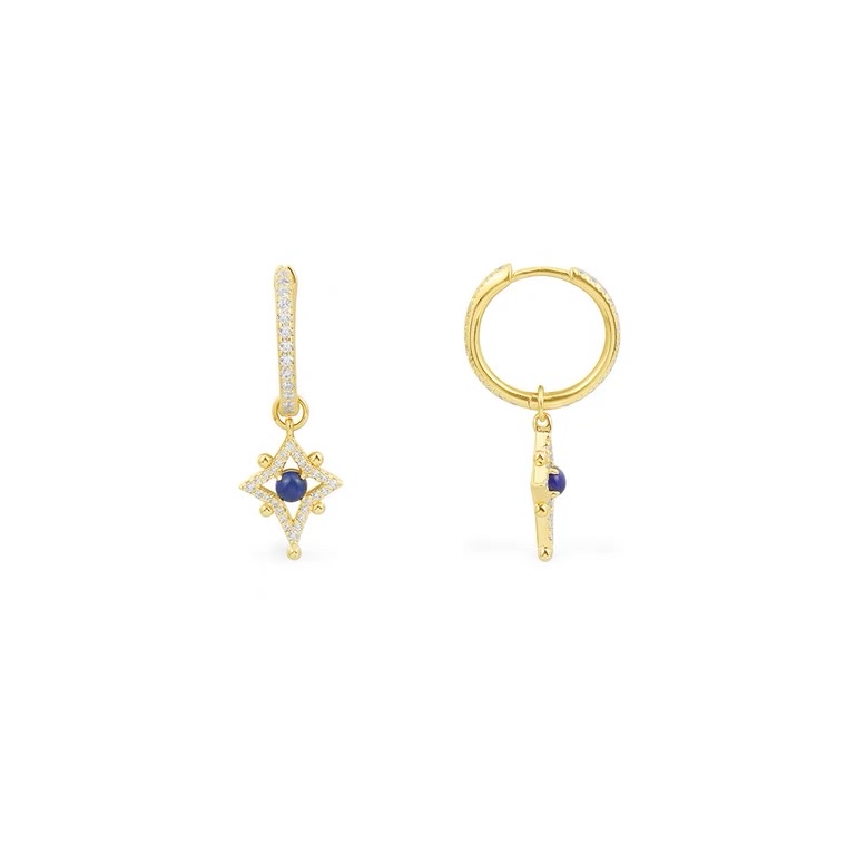 The ear buckles are adorned with small zirconium-shaped earrings details Picture