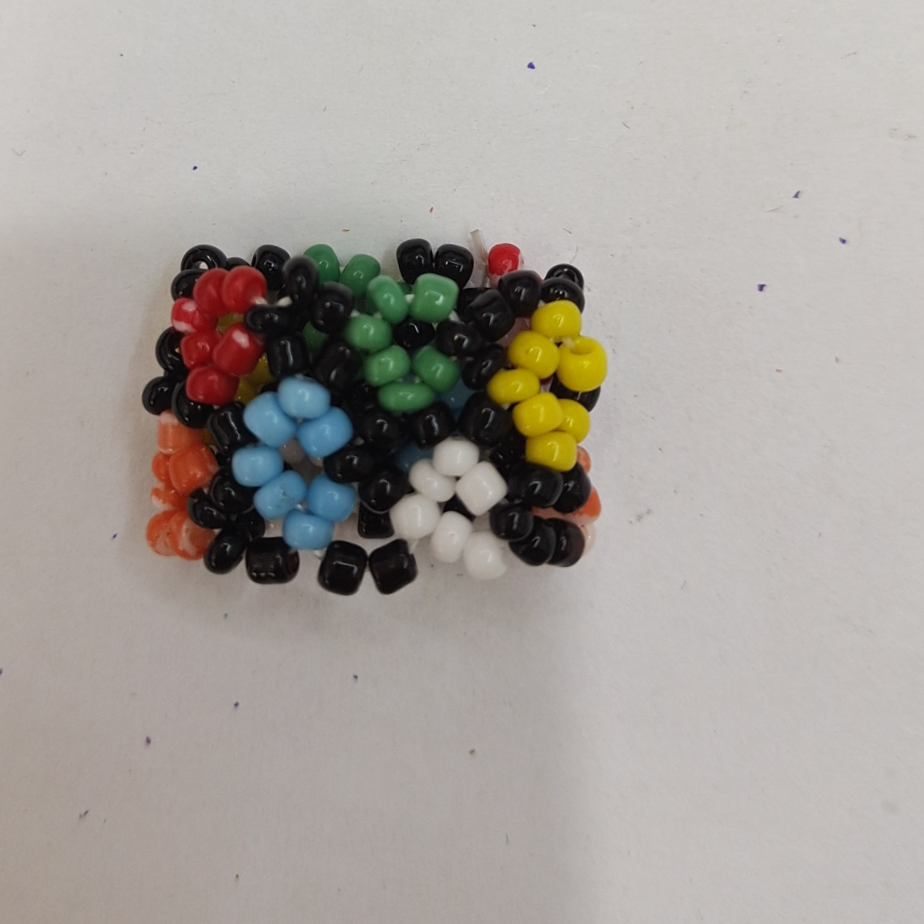 Indian Pop Pop Bohemian Ethnic style Handmade 6/0 m bead elastic ring 68