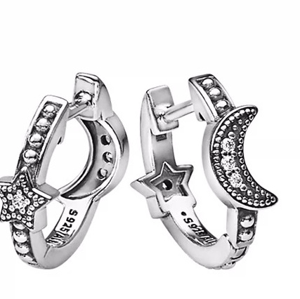 Moon hoop earrings