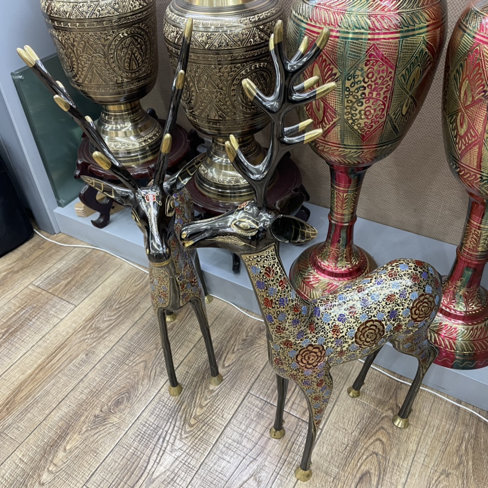 印度巴基斯坦欧式风格纯铜手工工艺品铜鹿