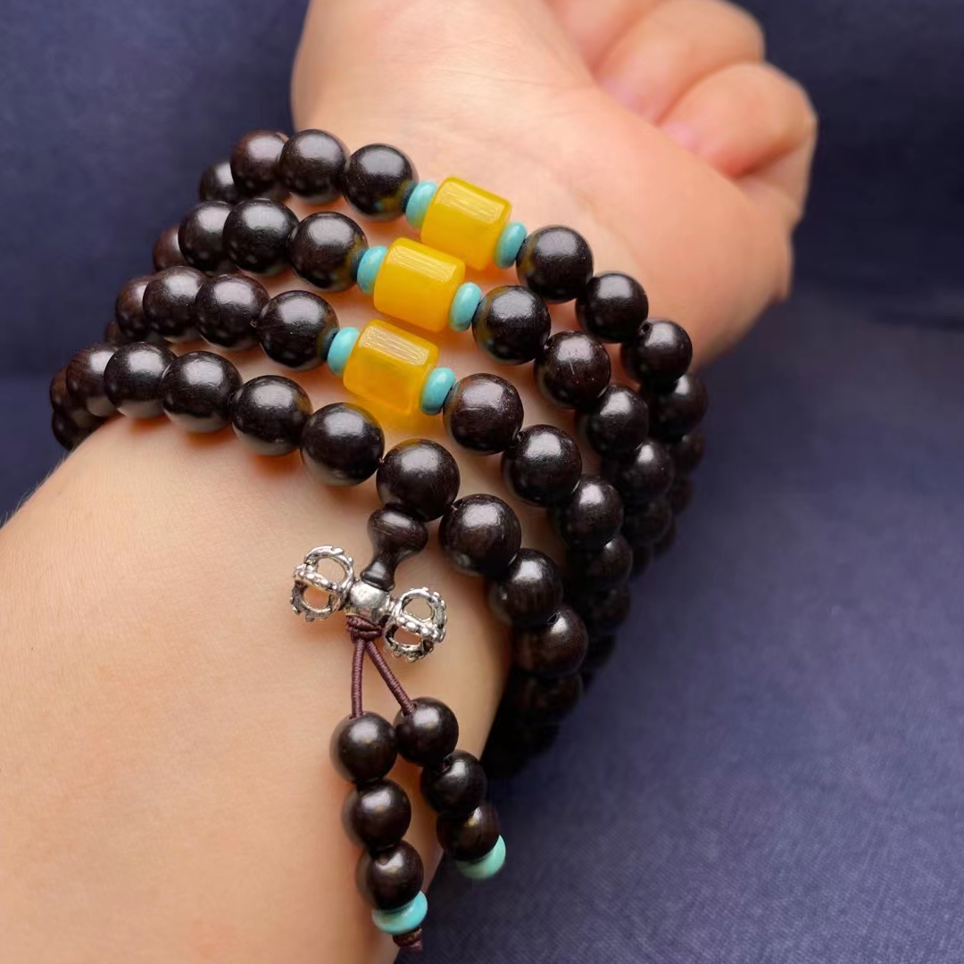 8m sandalwood 108 perlas de buda sandalwood negro