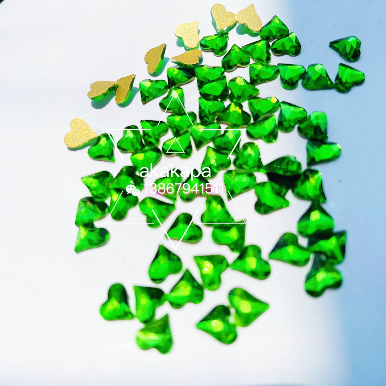 异形钻平底钻 婚纱钻秀禾服粘烫钻 绿色