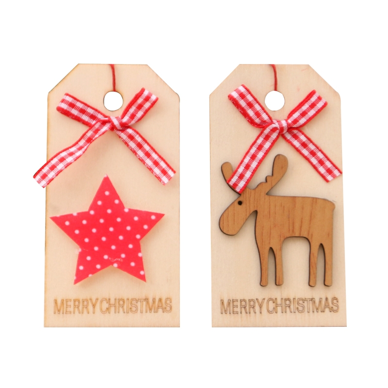 圣诞装饰品木制圣诞镂空圣诞树小挂件木质五角星铃铛挂件礼品详情图2