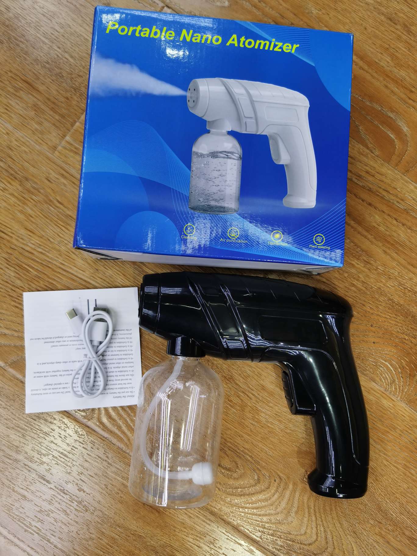 Q7-02 Disinfection gun battery Wireless blue light disinfection spray gun handheld atomization disinfection gun Atomization disinfection device Item Picture