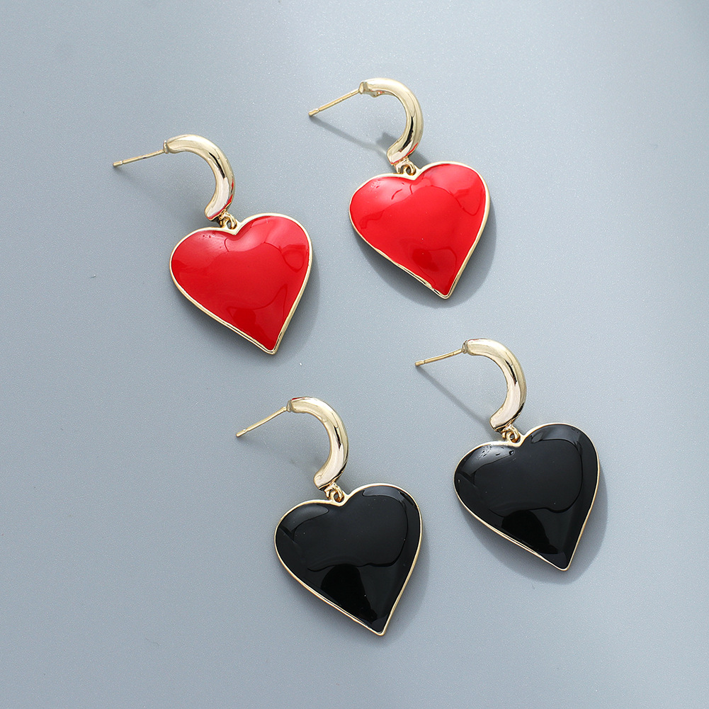 Hearts fun poker love exaggerated earrings ladies jewelry wholesale