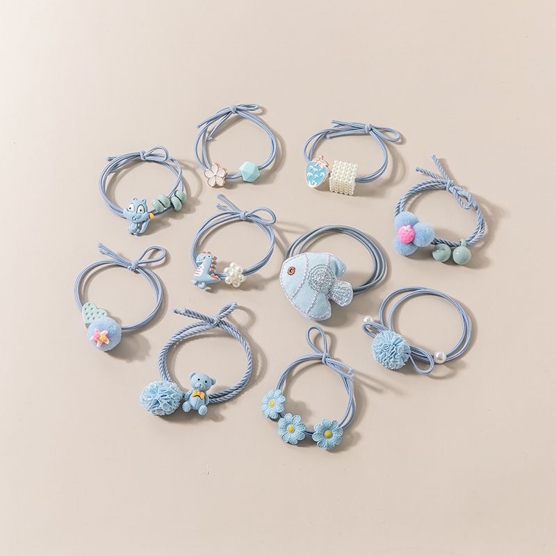 Sweet girl, double-layered flower hair band, cute hair tie, ponytail hair tie, high school girls, elastic rabbit rubber band 11