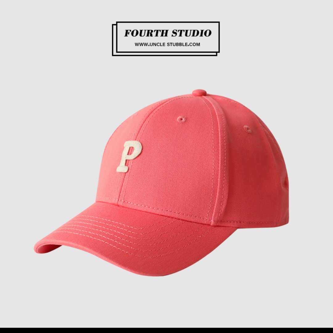 Stubble uncle letter P hardtop baseball cap female Korean version of ins style casual all-top cap male sports cap 63
