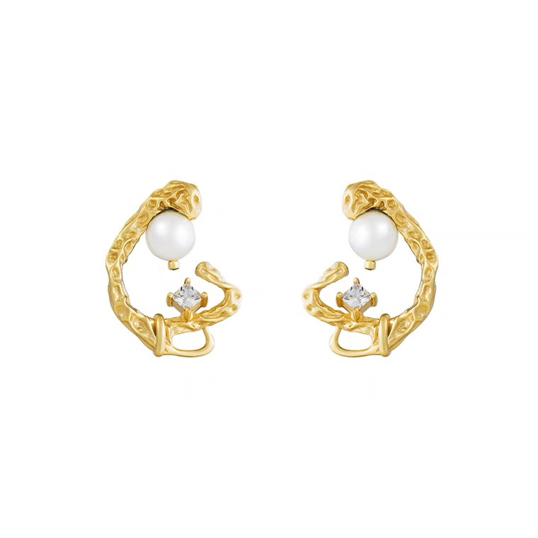 Concave and convex ear bone pearl