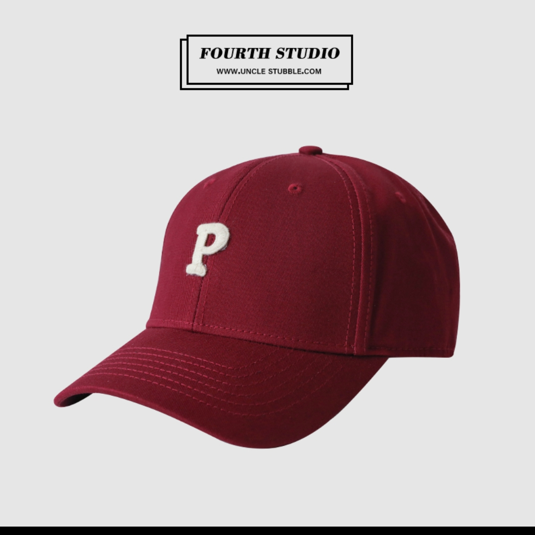 Stubble uncle letter P hardtop baseball cap female Korean version of ins style casual all-top cap male sports cap 60