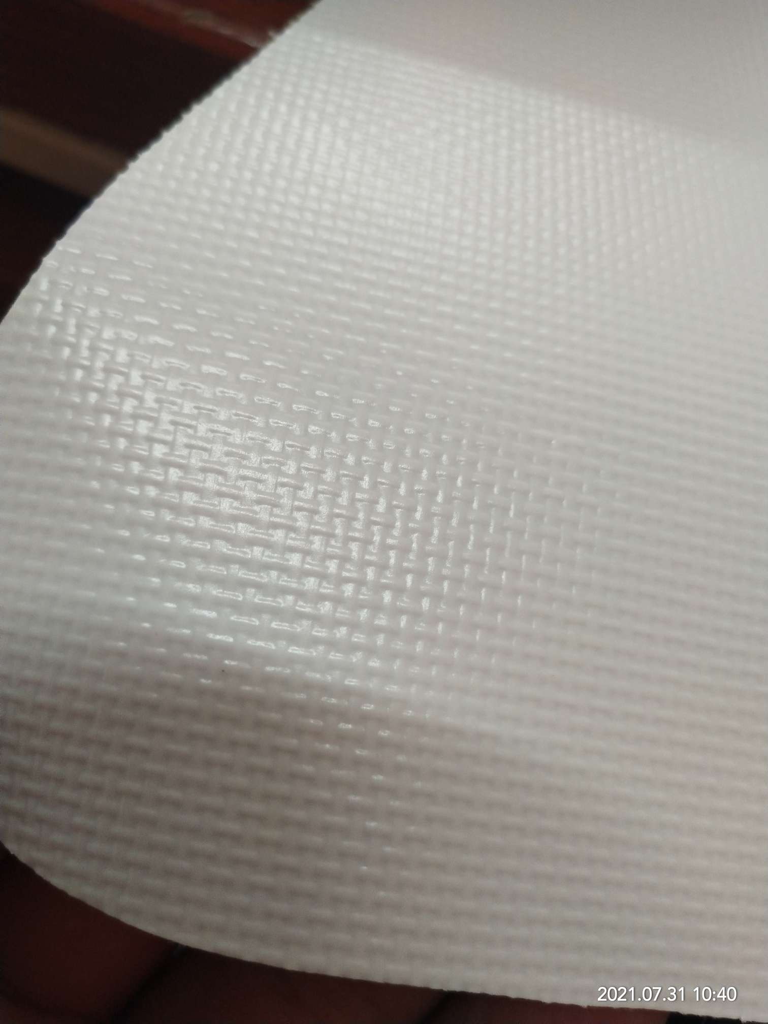 High-quality white matte PVC mesh fabric laminated bag fabric is suitable for various water bags, various gymnastic MATS, and various special fabric for bags detail image 4