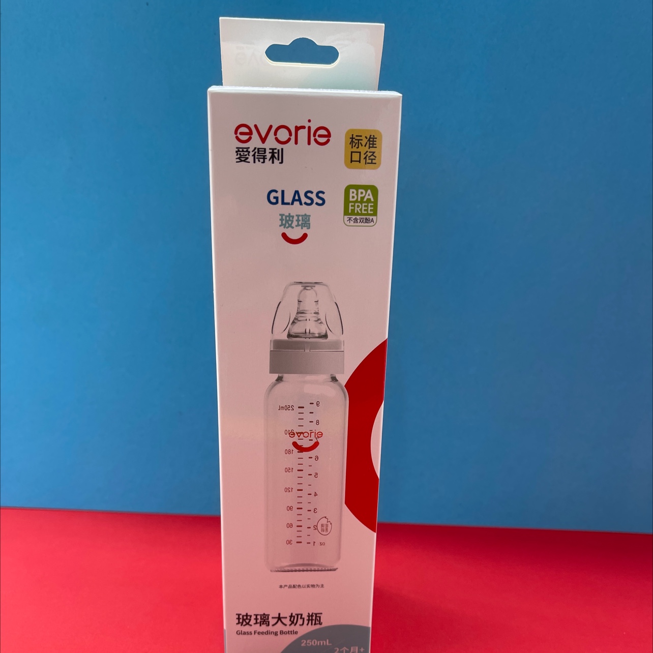 爱得利evorie玻璃大奶瓶250ml