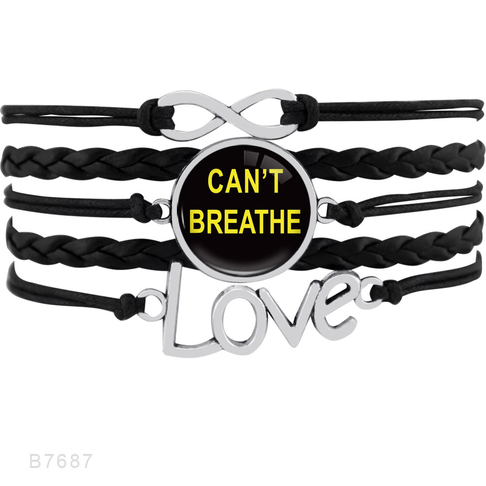 FLY170 BLACK LIVES MATTER I can't breathe. Time Gem bracelet is customizable thumbnail