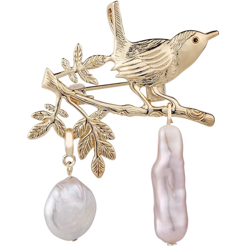 Bird on tree brooch thumbnail