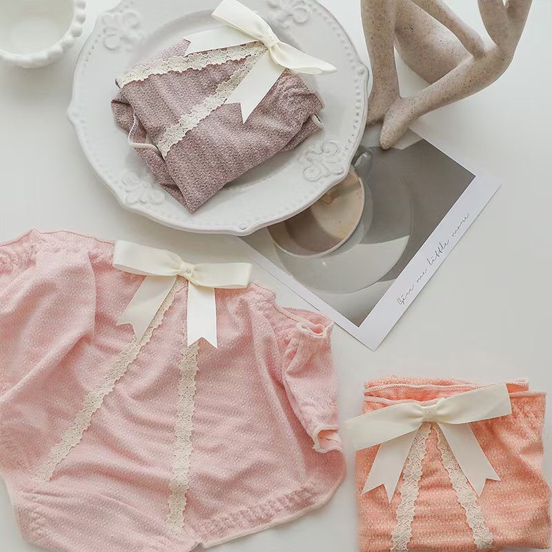 秋冬新款满天星提花棉特色蝴蝶结面包裤包臀少女内裤1825