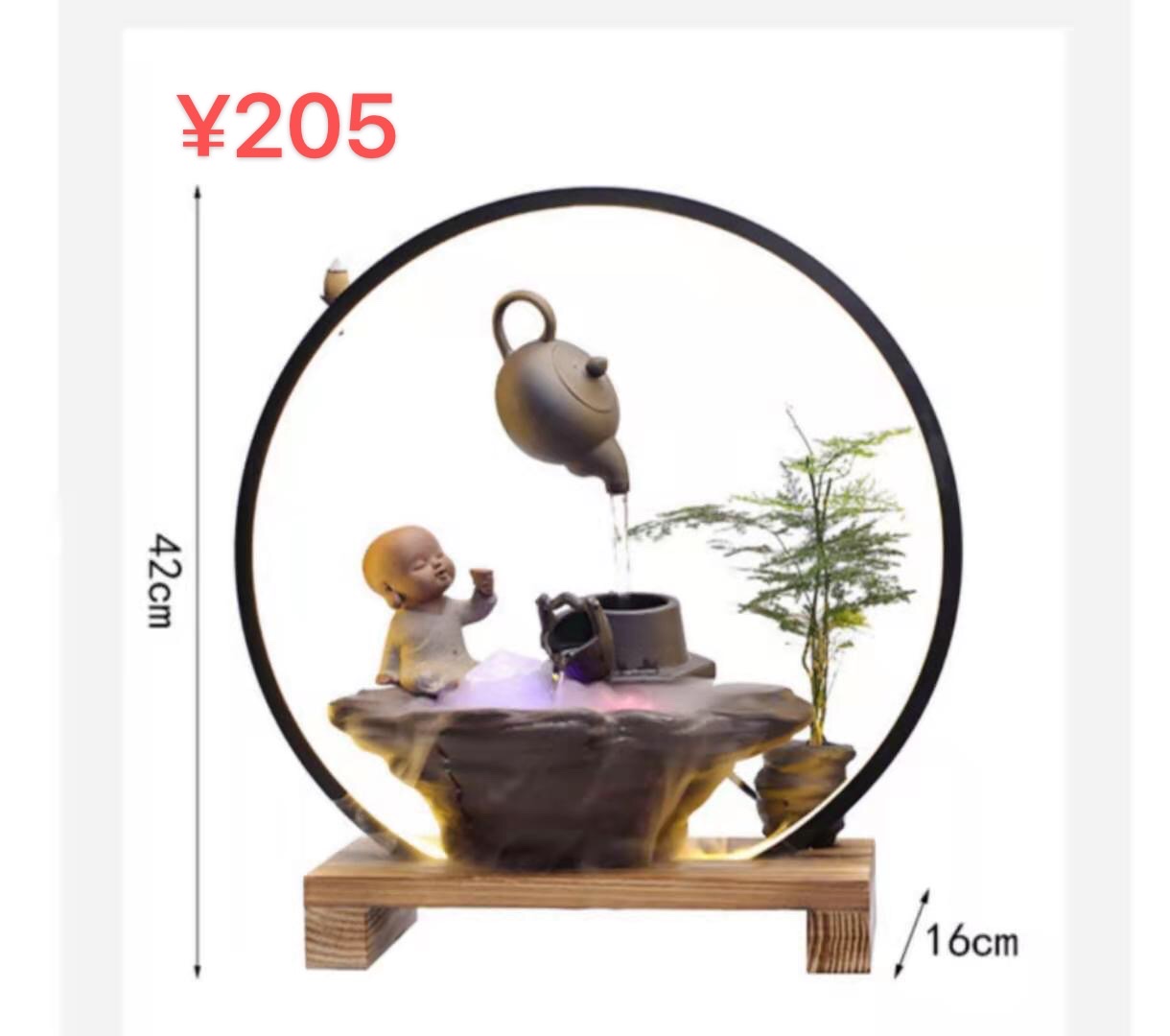 Desk, office, small bonsai, air humidification, Zhuge craft, courtyard water flow ornaments, balcony fish pond landscaping, rooftop garden decoration and arrangement, landscape fish tank fountain, atomization humidifier, bestseller, 7279-87 new China detail image 10