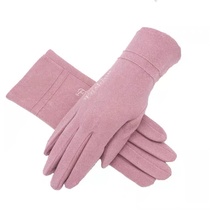 Gloves for ladies Autumn Winter Windproof warm driving touch screen Spring Autumn single layer winter sweet Mead velvet