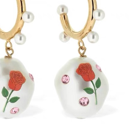 Earring pearl rose earrings