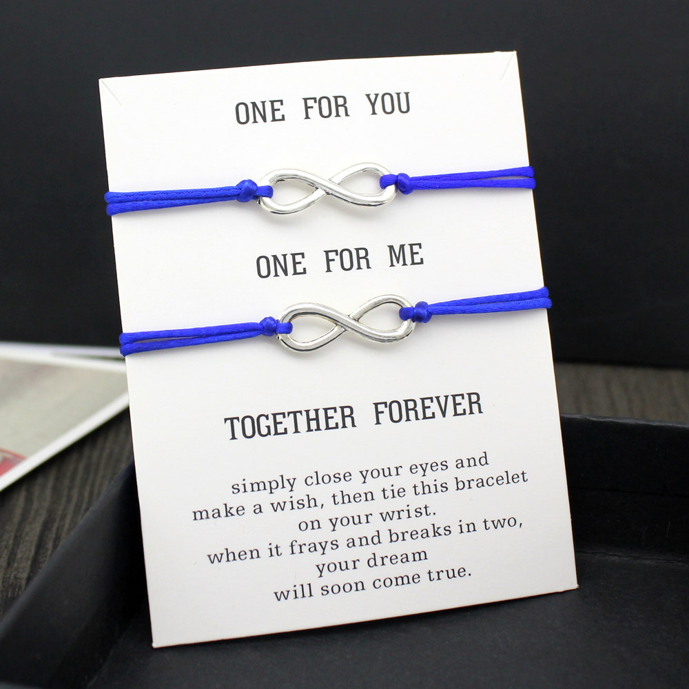 FLY245 One for you me Card Bracelet Simple 8-figure woven adjustable couple bracelet accessories