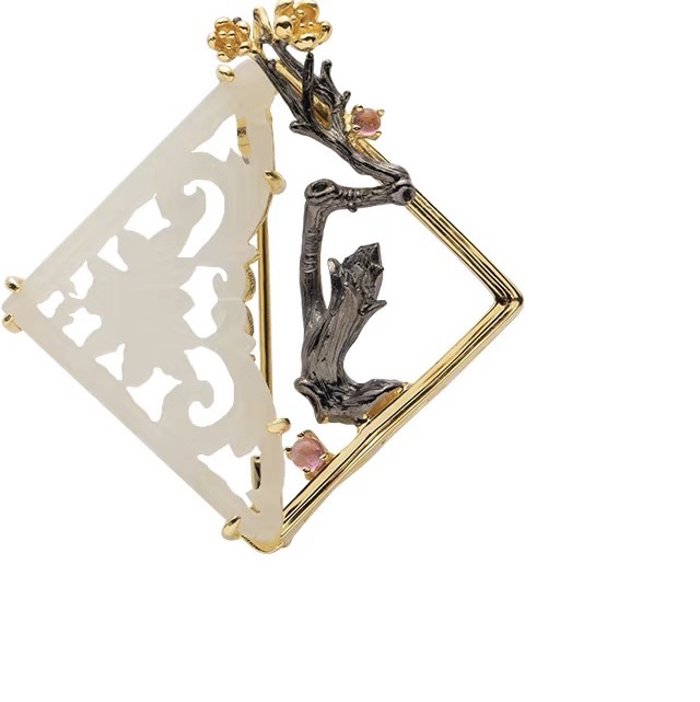 Paper-cut brooch