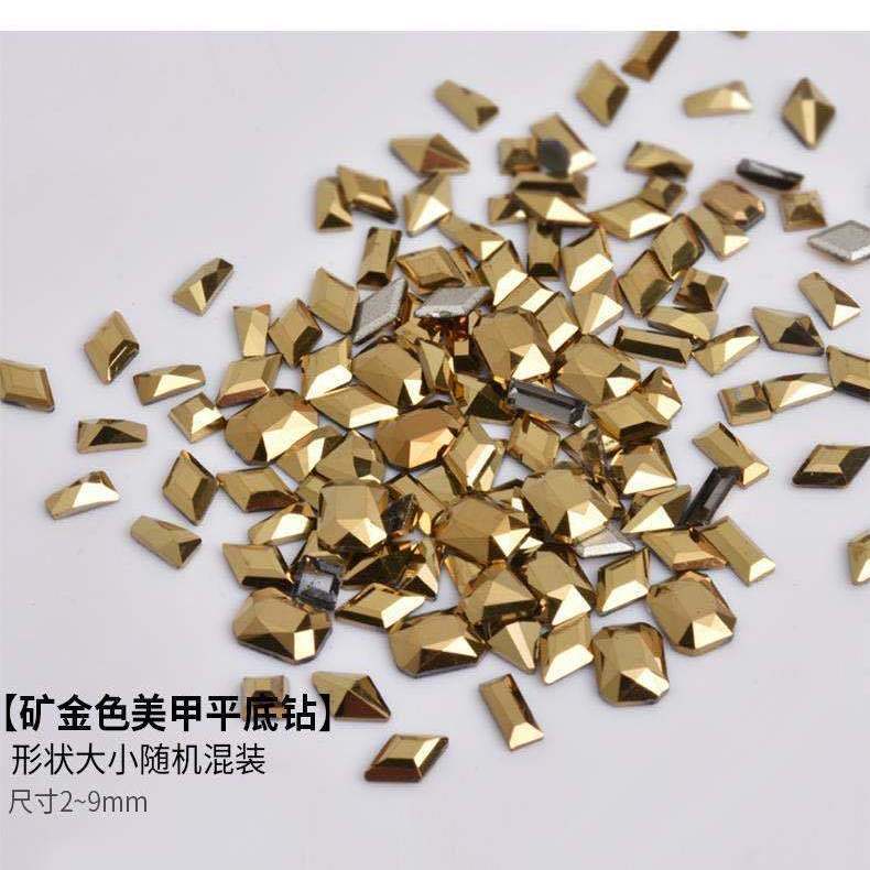 Nail jewelry abnormal-shaped diamond flat mixed net celebrity AB color Champagne super flash diamond Japanese nail jewelry thumbnail