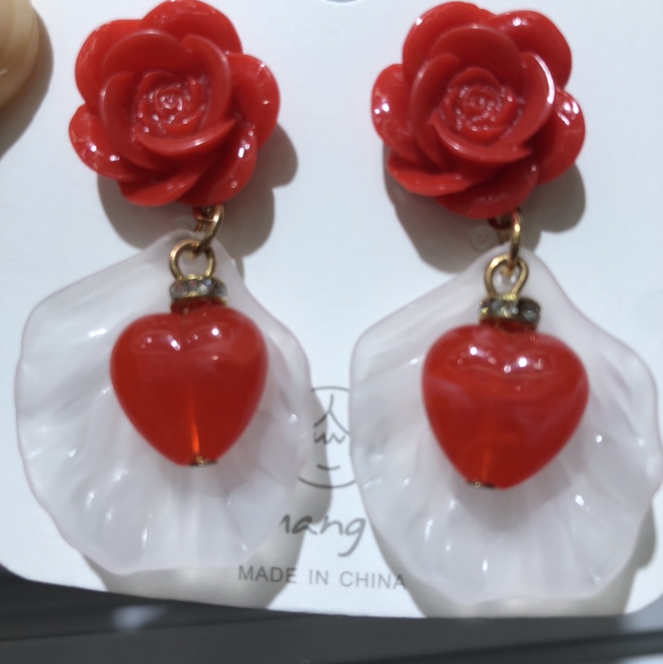 云南民族风红色花朵新年耳坠女复古风耳环旗袍饰品配饰 1