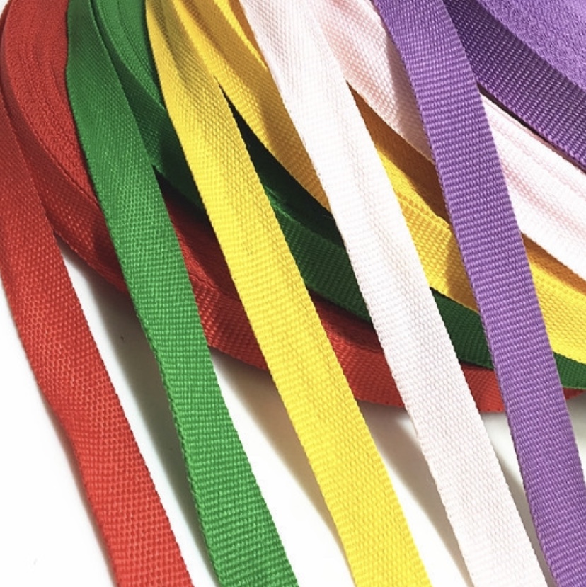 1cm multi-colored polyester webbing garment accessories decorative edge webbing plain ribbon Rainbow webbing 1#