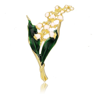 European and American accessories green leaf convallaria brooch corsage thumbnail