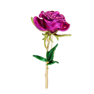 European and American fashion dress rose Drop oil brooch thumbnail