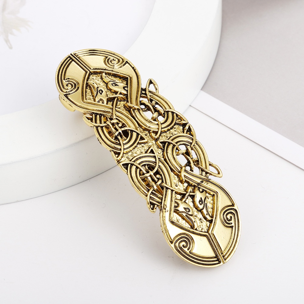 Europe and the United States fashion trend women's hair accessories retro alloy Viking hairpin headwear antique spring clip headwear wholesale