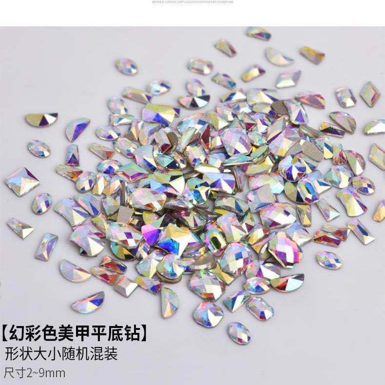 Nail jewelry shaped diamond flat mixed net celebrity AB color Champagne super flash diamond Japanese nail jewelry 5 thumbnail