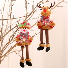 圣诞装饰品老人雪人鹿 圣诞礼物小挂件毛绒公仔圣诞树挂件用品3