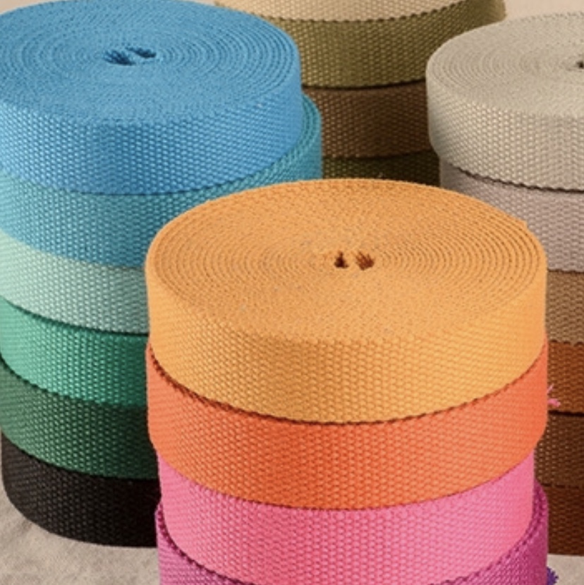 Colorful polyester cotton tape thick hand webbing Bead cotton tape canvas Yoga webbing 15#