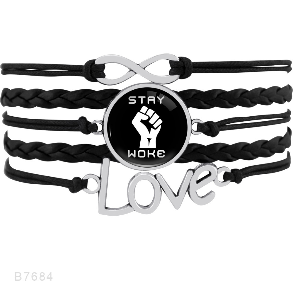 FLY173 BLACK LIVES MATTER I can't breathe. Time Gem bracelet bracelet can be customized thumbnail